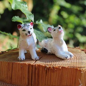 Tiger cubs Set of 2 Vintage White Tiger Cubs, Cat Family, Japan